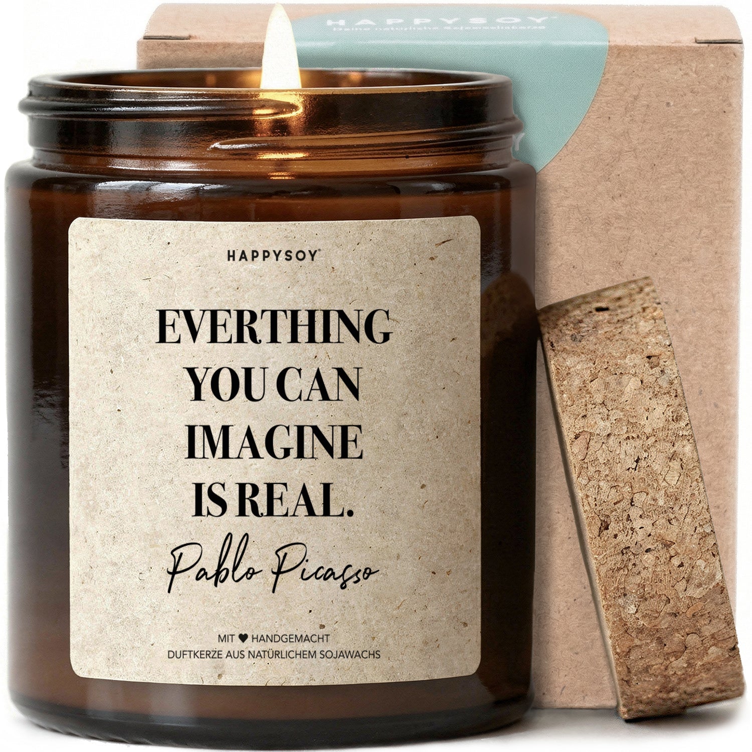 Duftkerze - Everthing you can imagine is real. Pablo Picasso - Happysoy®