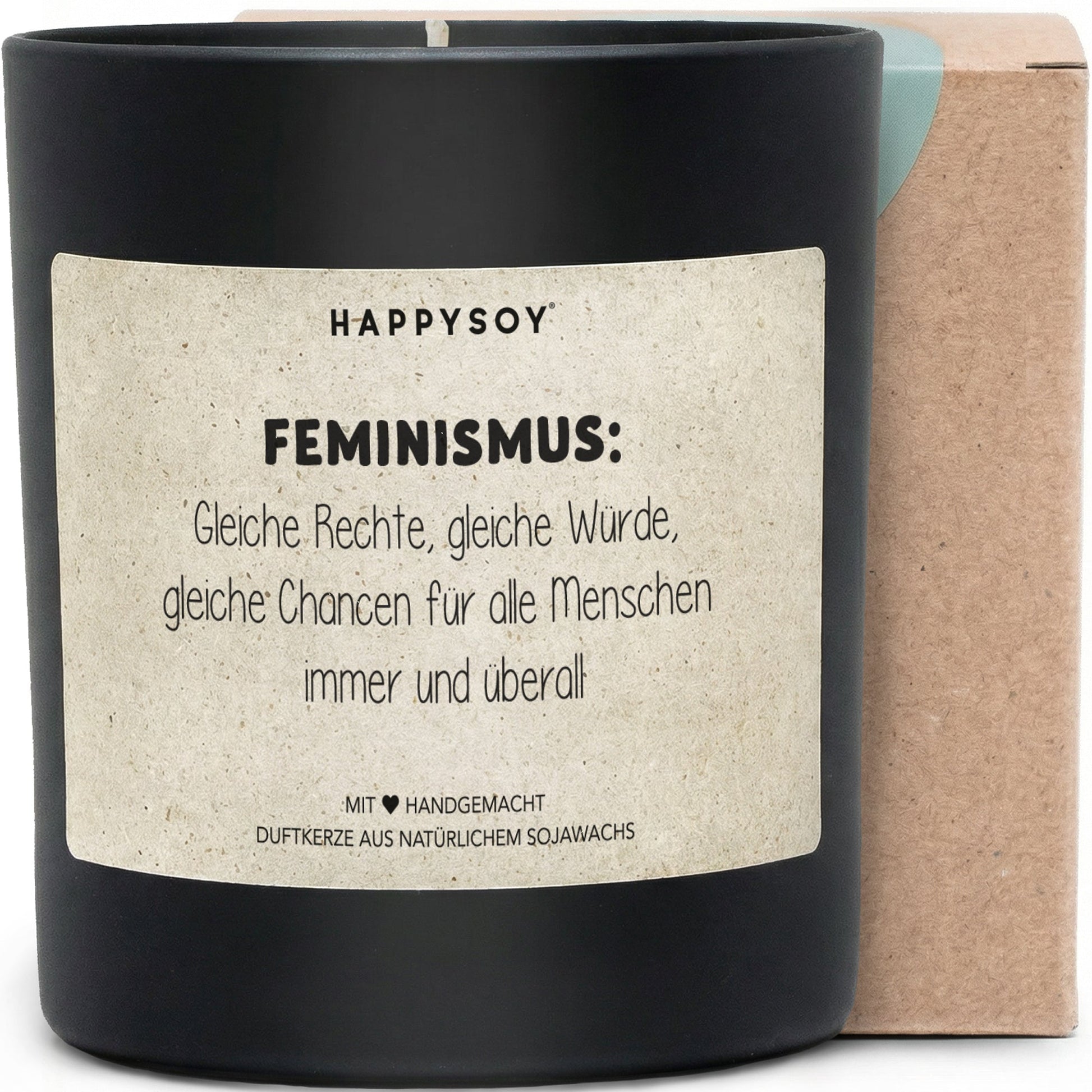 Duftkerze - Feminismus: Gleiche Rechte, gleiche Würde, gleiche Chancen für alle Menschen immer und überall - Happysoy®