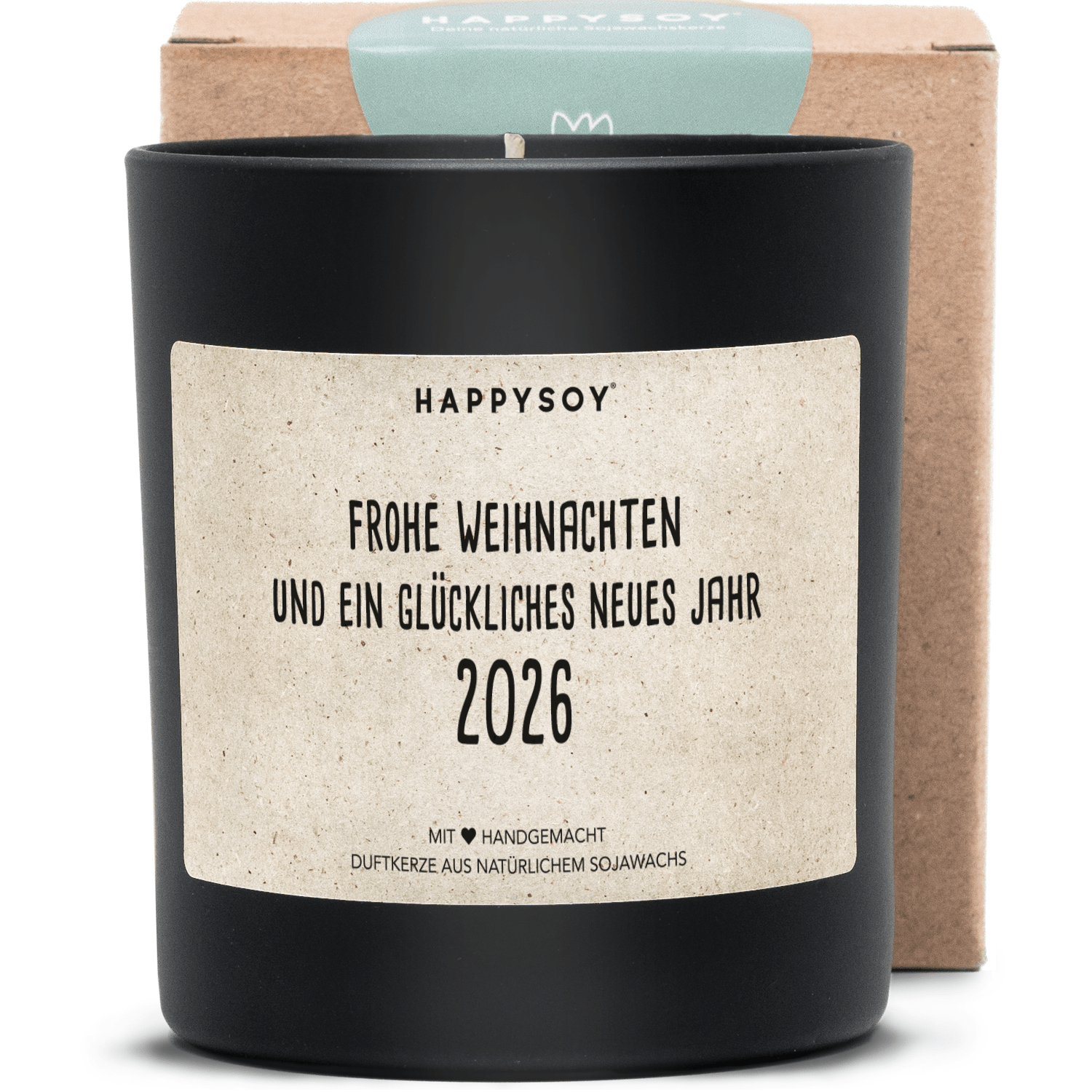 Duftkerze - Frohe Weihnachten & ein glückliches neues Jahr 2025 - Happysoy®