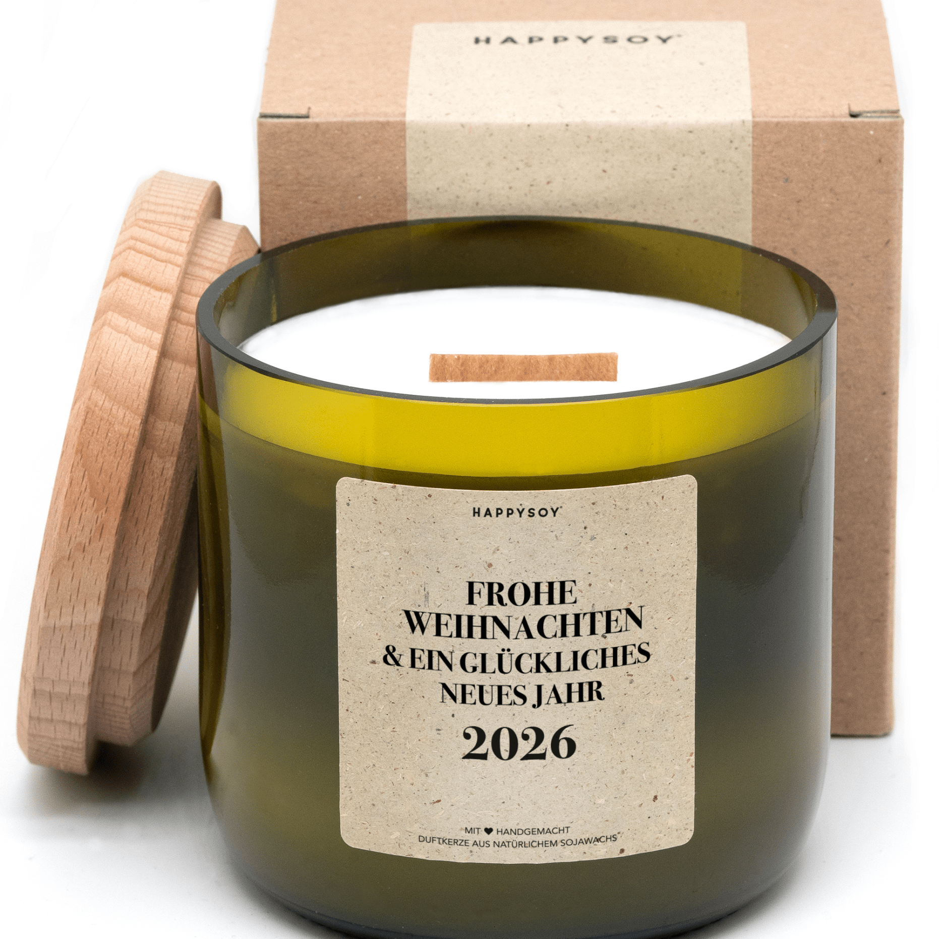Duftkerze - Frohe Weihnachten & ein glückliches neues Jahr 2025! - Happysoy®