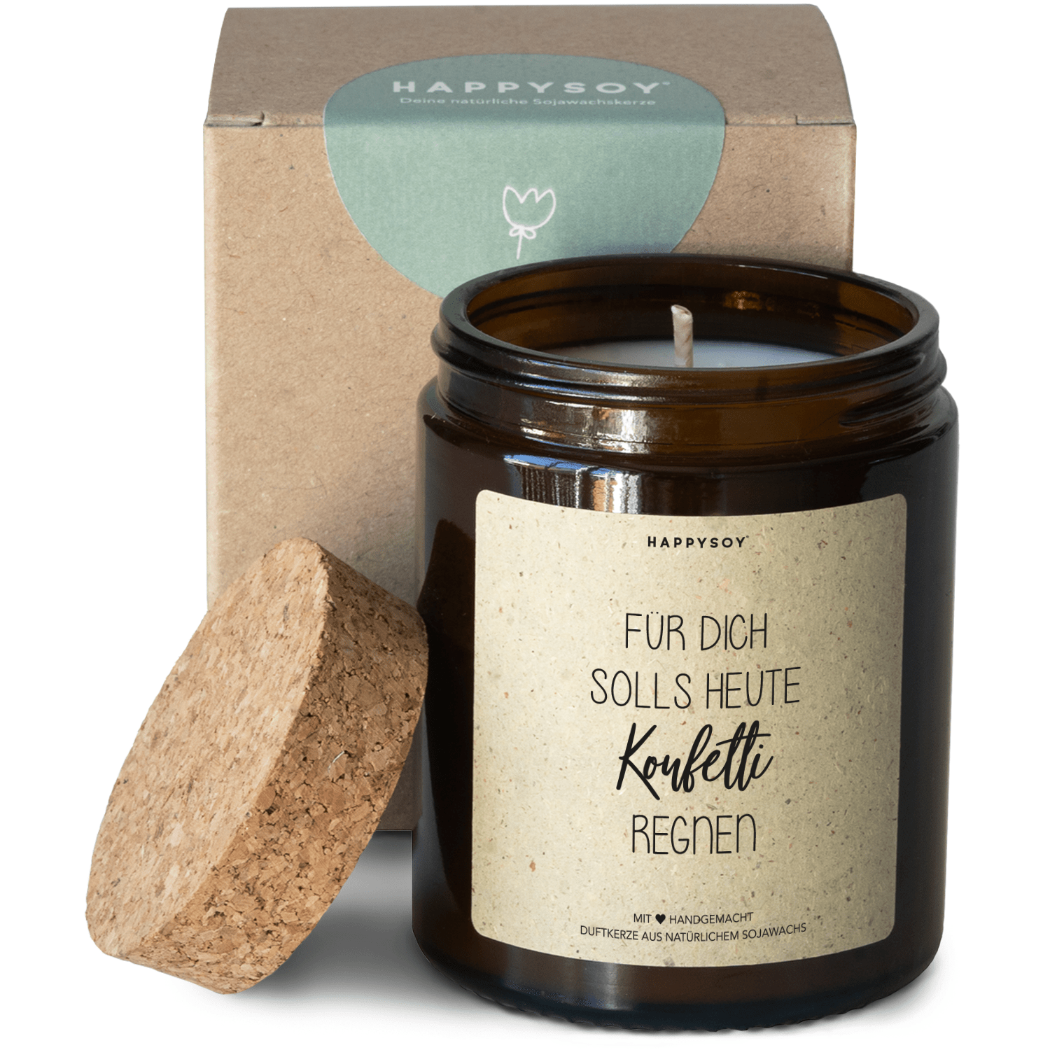 Duftkerze - Für dich solls heute Konfetti regnen - Happysoy®