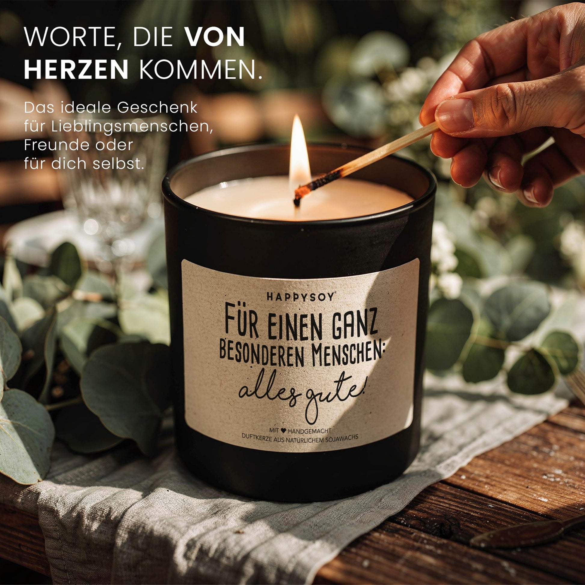 Duftkerze - Für einen ganz besonderen Menschen: Alles Gute! - Happysoy®