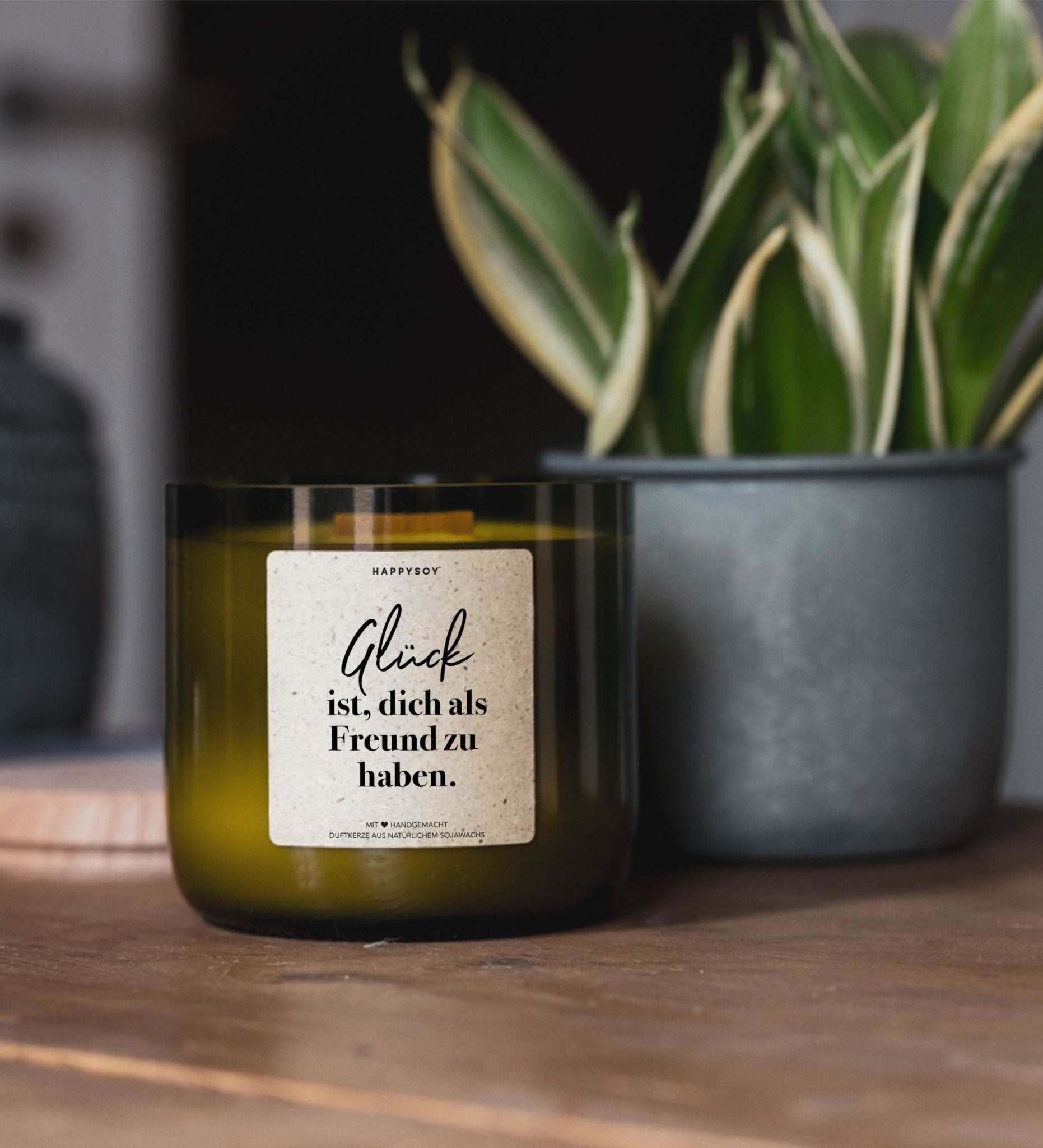 Duftkerze - Glück ist dich als Freund zu haben - Happysoy®
