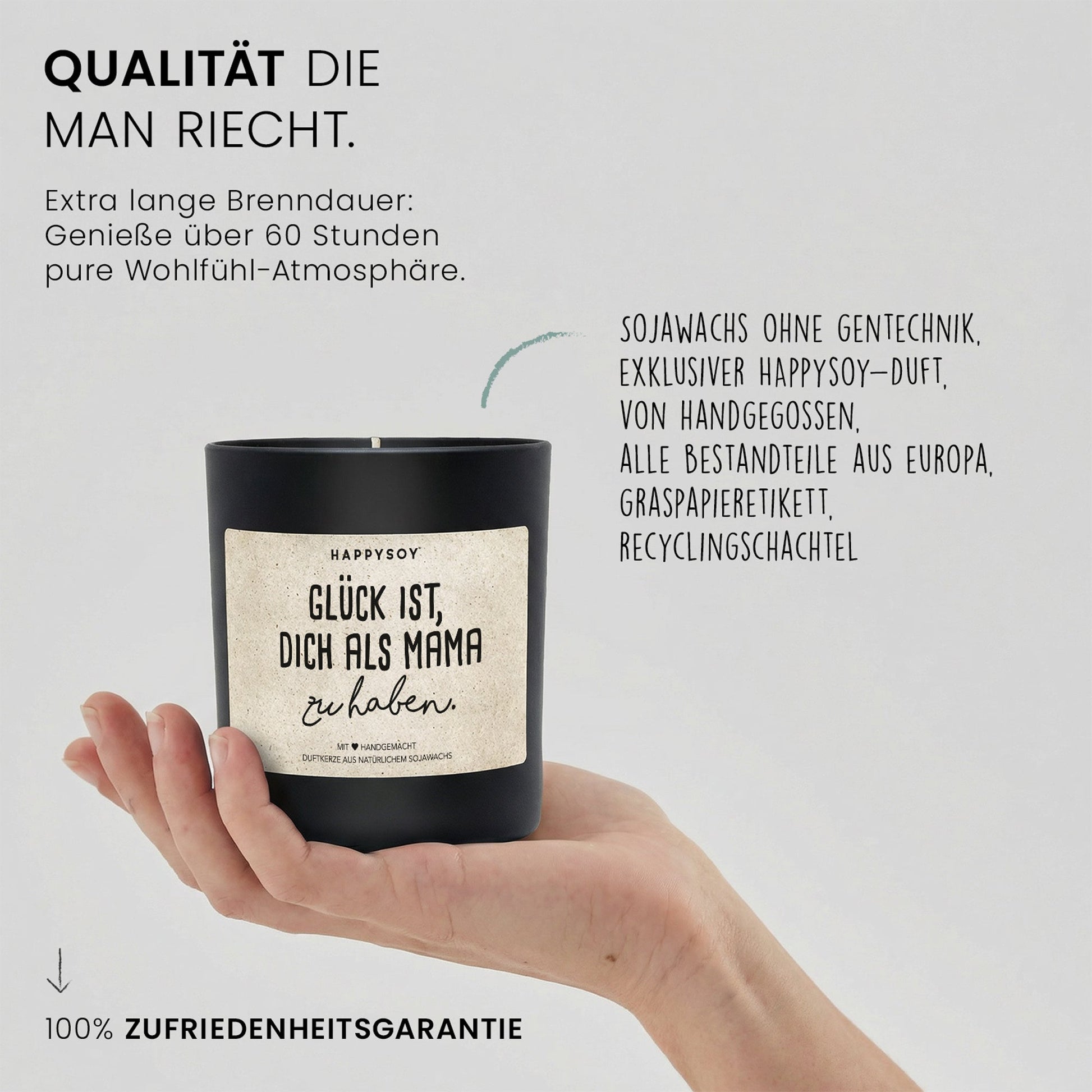 Duftkerze - Glück ist, dich als Mama zu haben. - Happysoy®