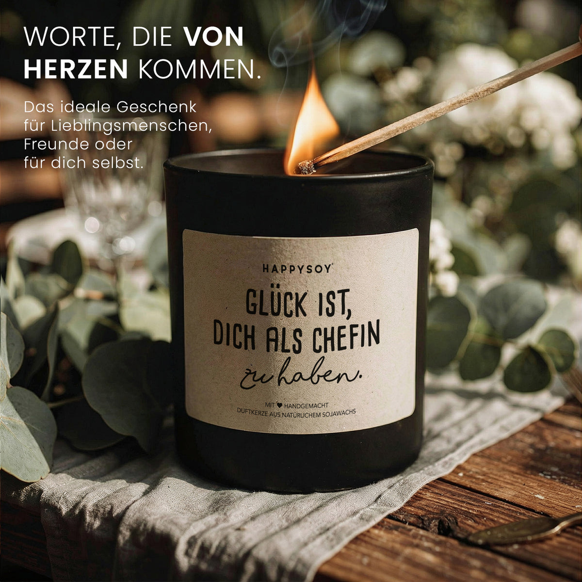 Duftkerze - Glück ist, dich als Chefin zu haben. - Happysoy®