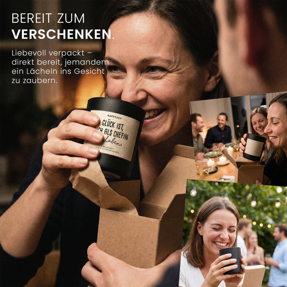 Duftkerze - Glück ist, dich als Chefin zu haben. - Happysoy®