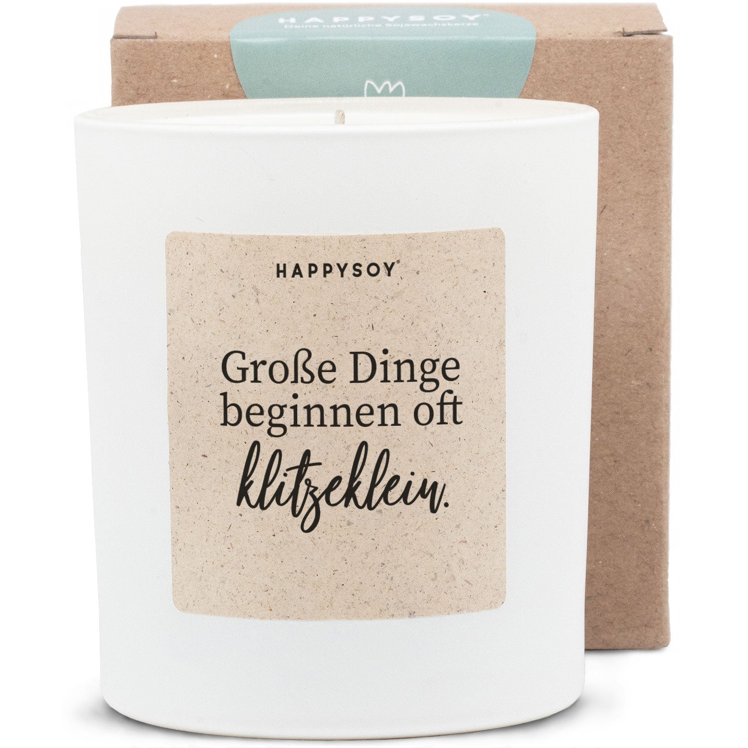 Duftkerze - Große Dinge beginnen oft klitzeklein. - Happysoy®