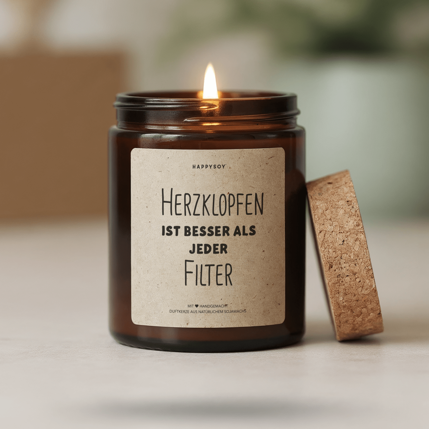 Duftkerze - Herzklopfen ist besser als jeder Filter. - Happysoy®