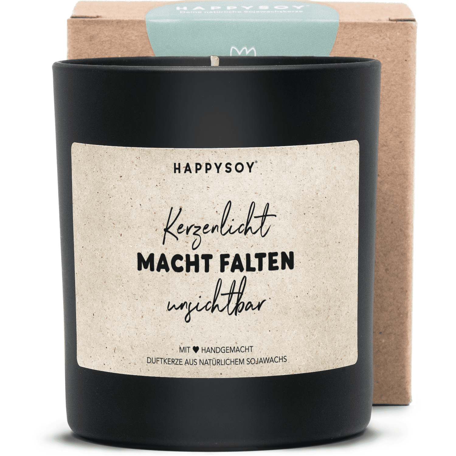 Duftkerze - Kerzenlicht macht Falten unsichtbar - Happysoy®