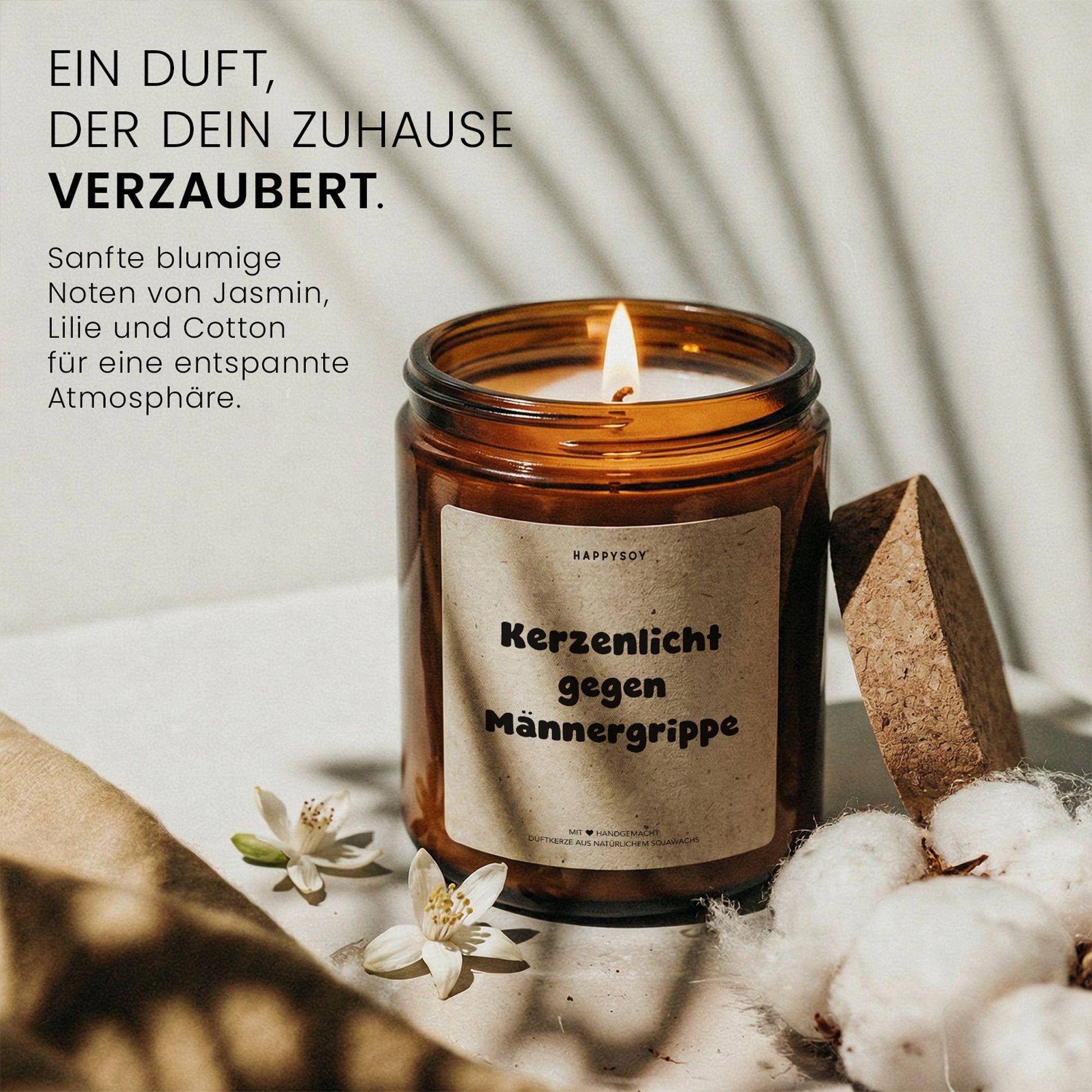 Duftkerze - Kerzenlicht Männergrippe gegen - Happysoy®