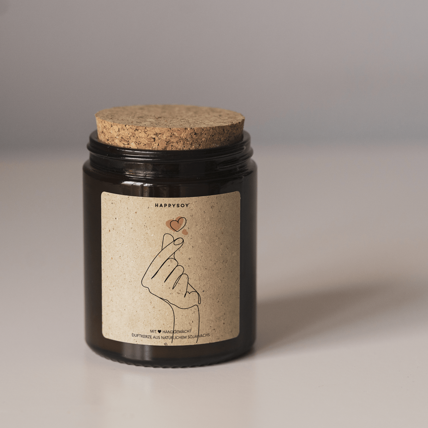 Duftkerze - Kleines Herz mit Fingern - Happysoy®