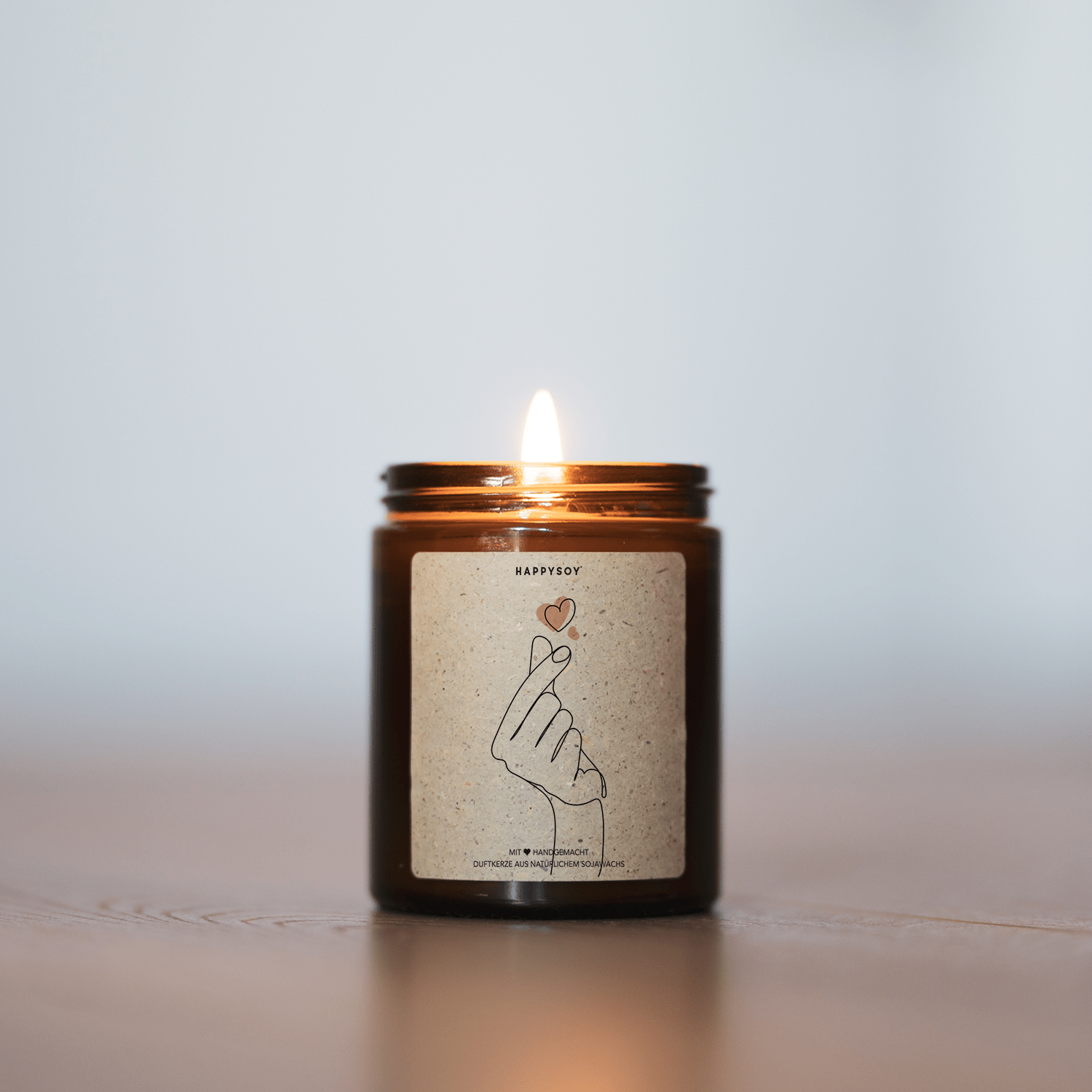Duftkerze - Kleines Herz mit Fingern - Happysoy®
