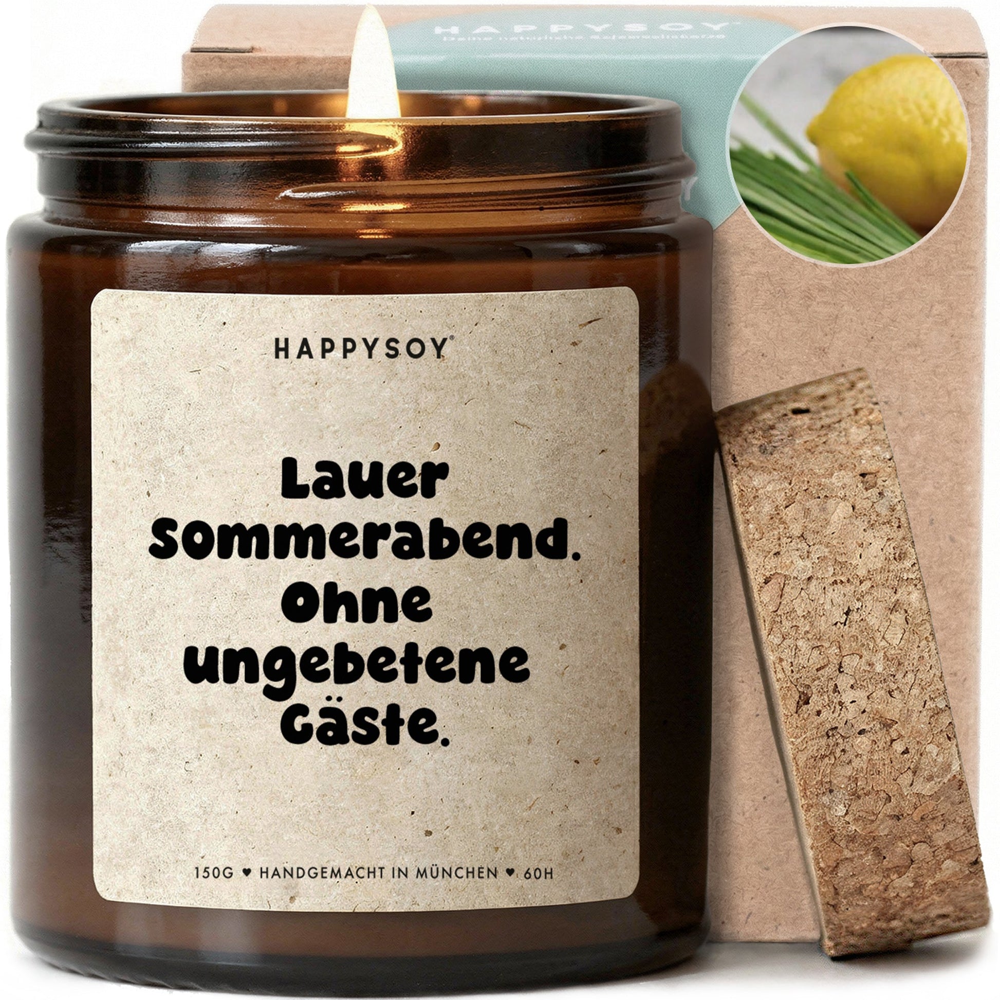 Duftkerze - Lauer Sommerabend. Ohne ungebetene Gäste. - Happysoy®