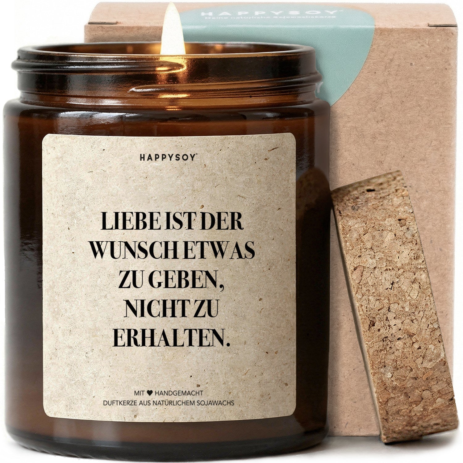 Duftkerze - Liebe ist der Wunsch etwas zu geben, nicht zu erhalten. - Happysoy®