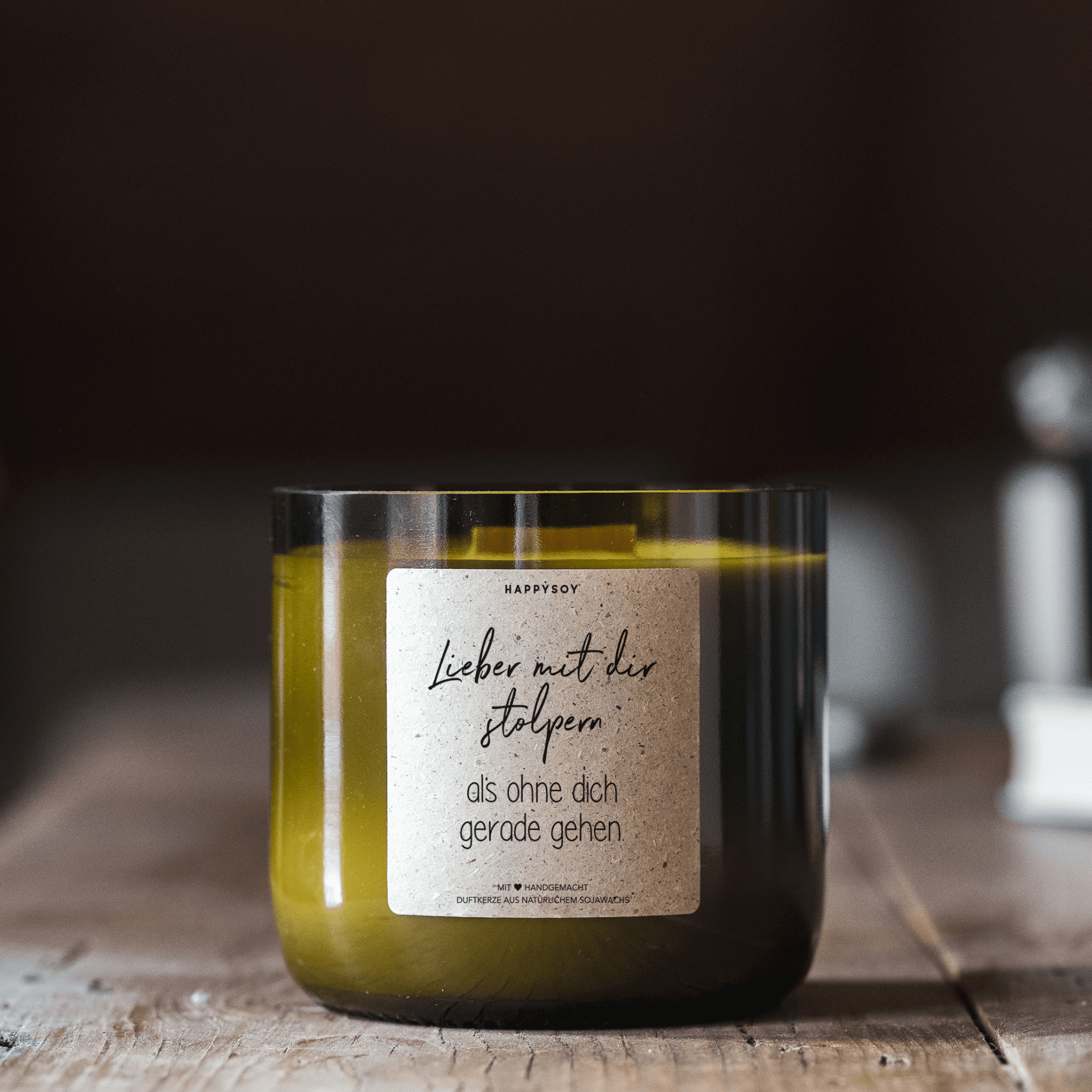 Duftkerze - Lieber mit dir stolpern als ohne dich gerade gehen - Happysoy®