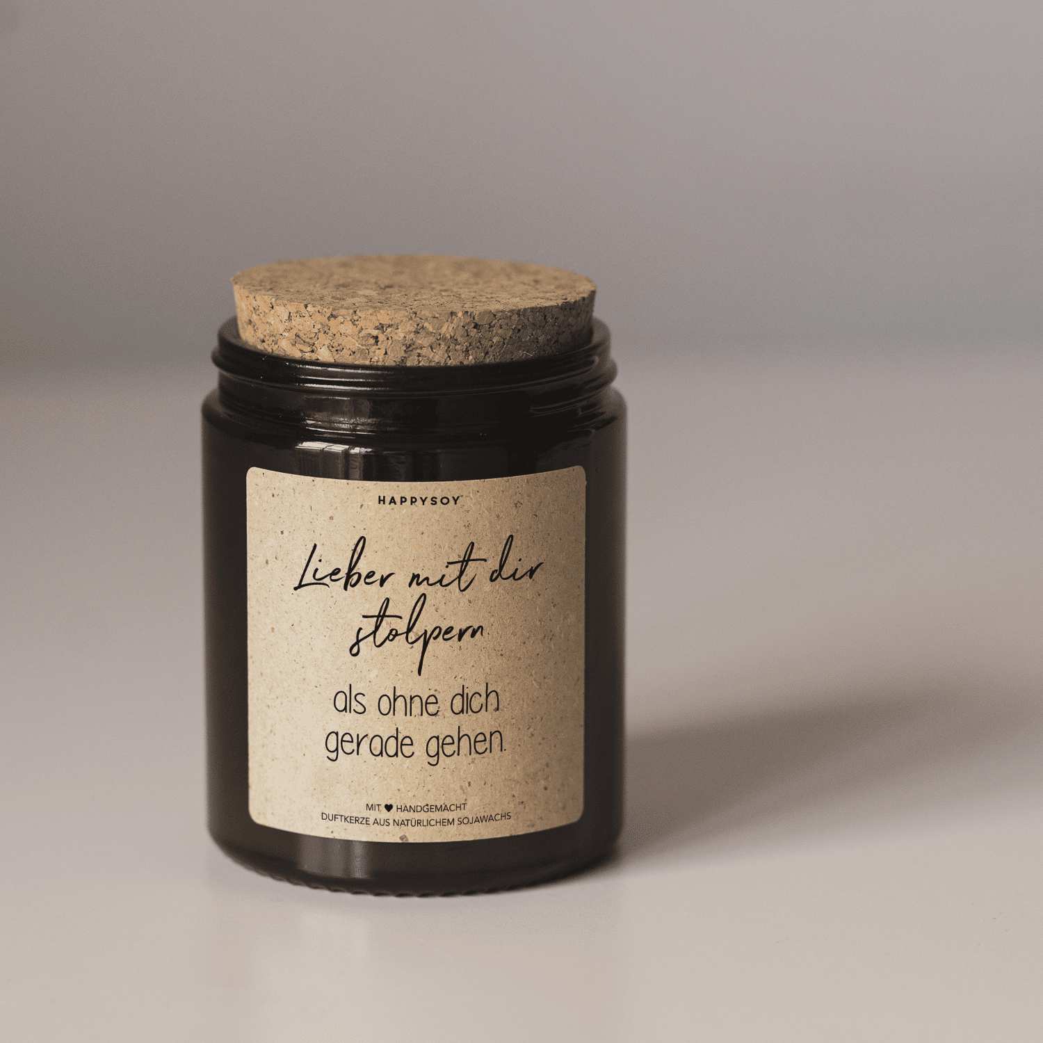 Duftkerze - Lieber mit dir stolpern als ohne dich gerade gehen - Happysoy®