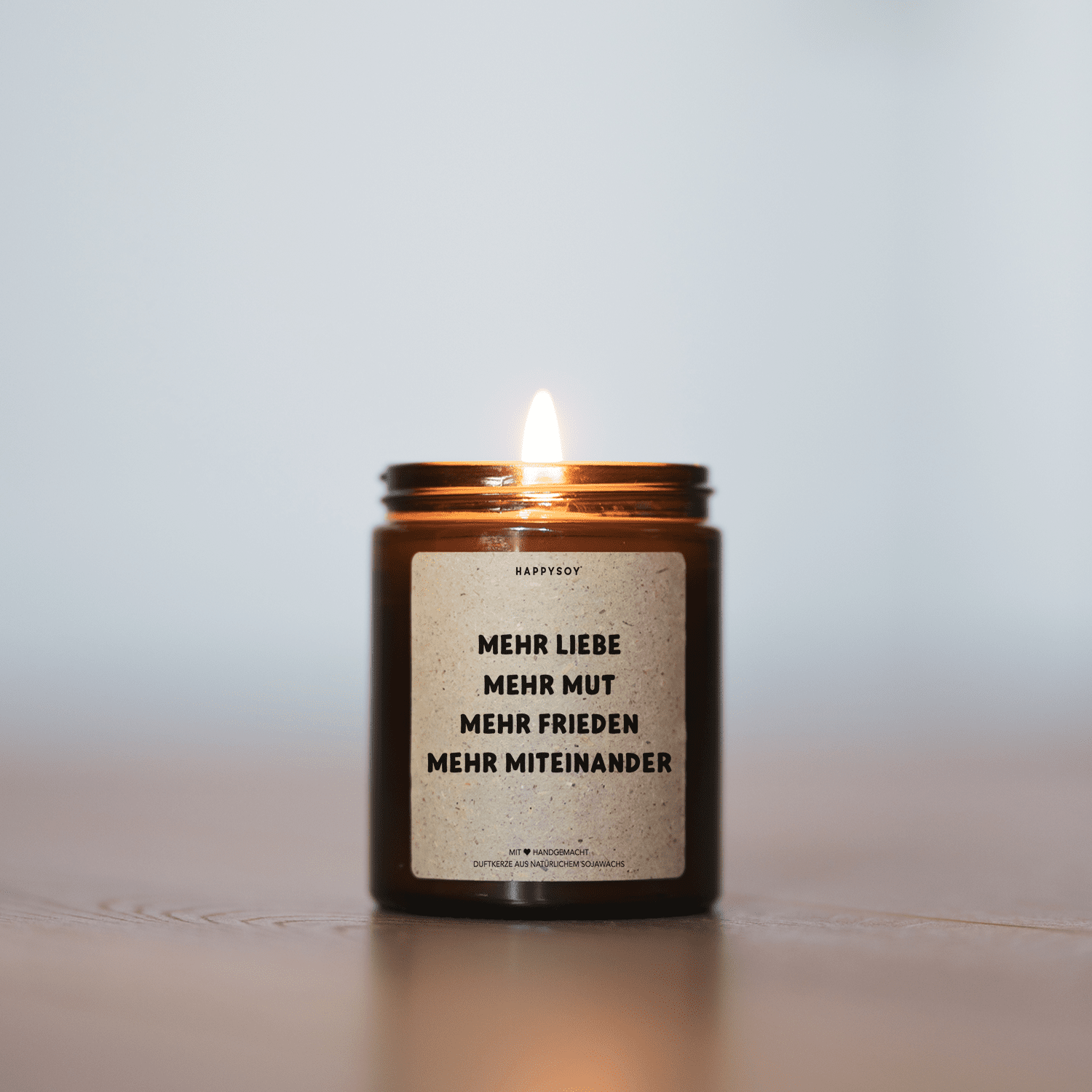 Duftkerze - mehr liebe, mehr mut, mehr frieden, mehr miteinander - Happysoy®