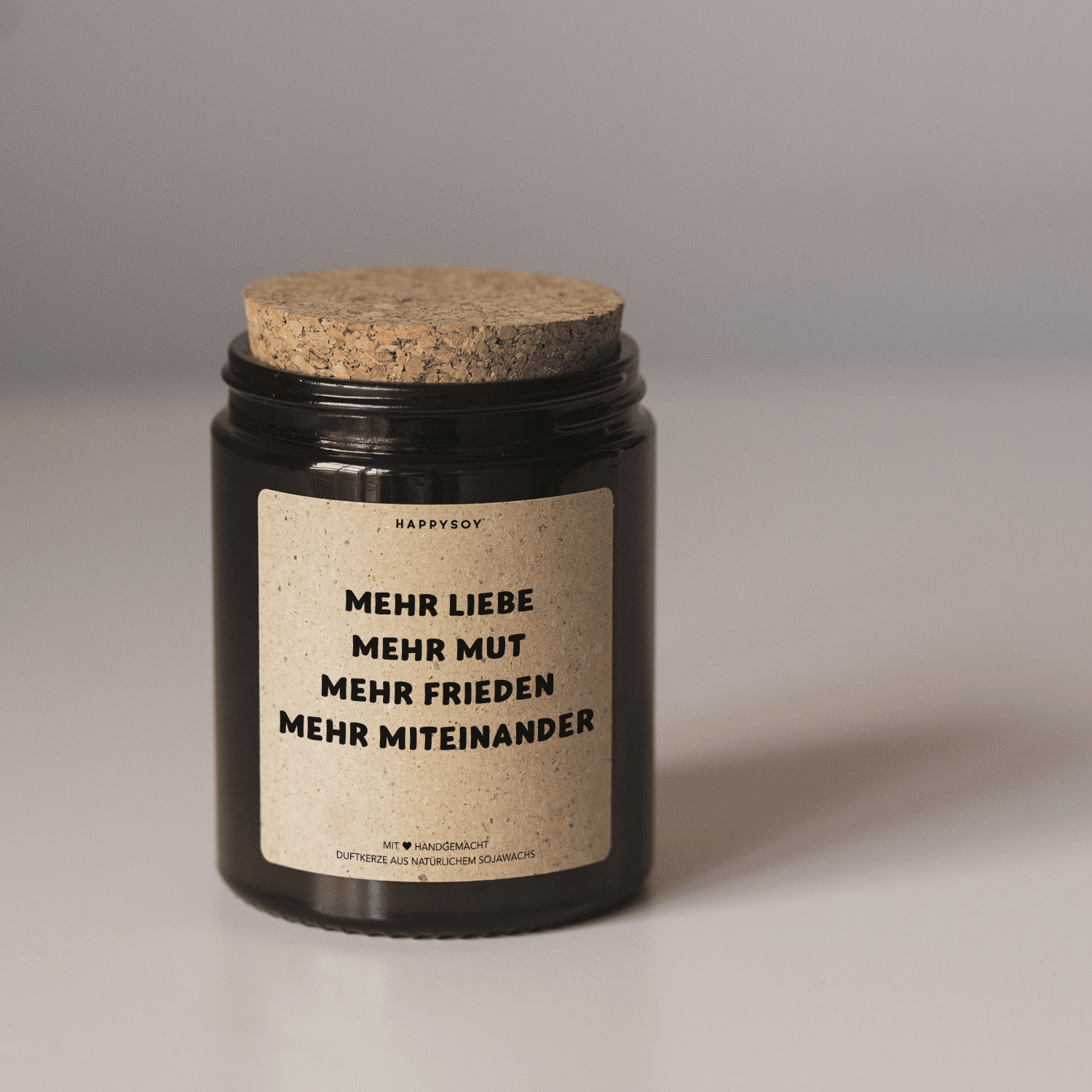 Duftkerze - mehr liebe, mehr mut, mehr frieden, mehr miteinander - Happysoy®