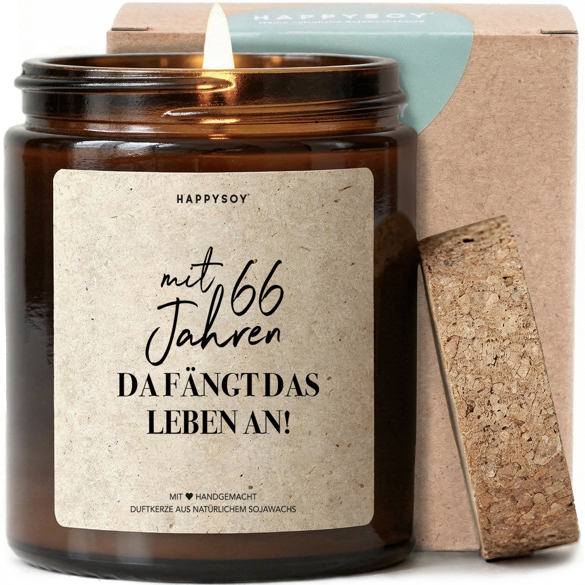 Duftkerze - Mit 66 Jahren da fängt das Leben an! - Happysoy®