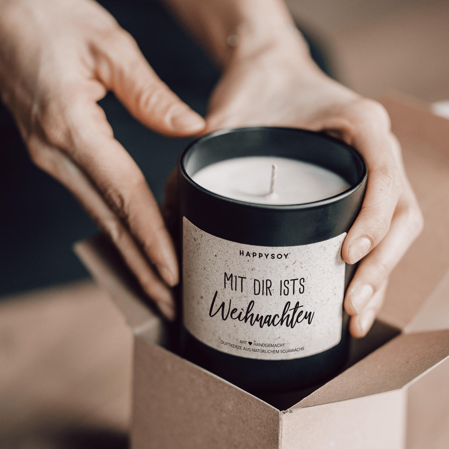 Duftkerze - mit dir ists Weihnachten - Happysoy®