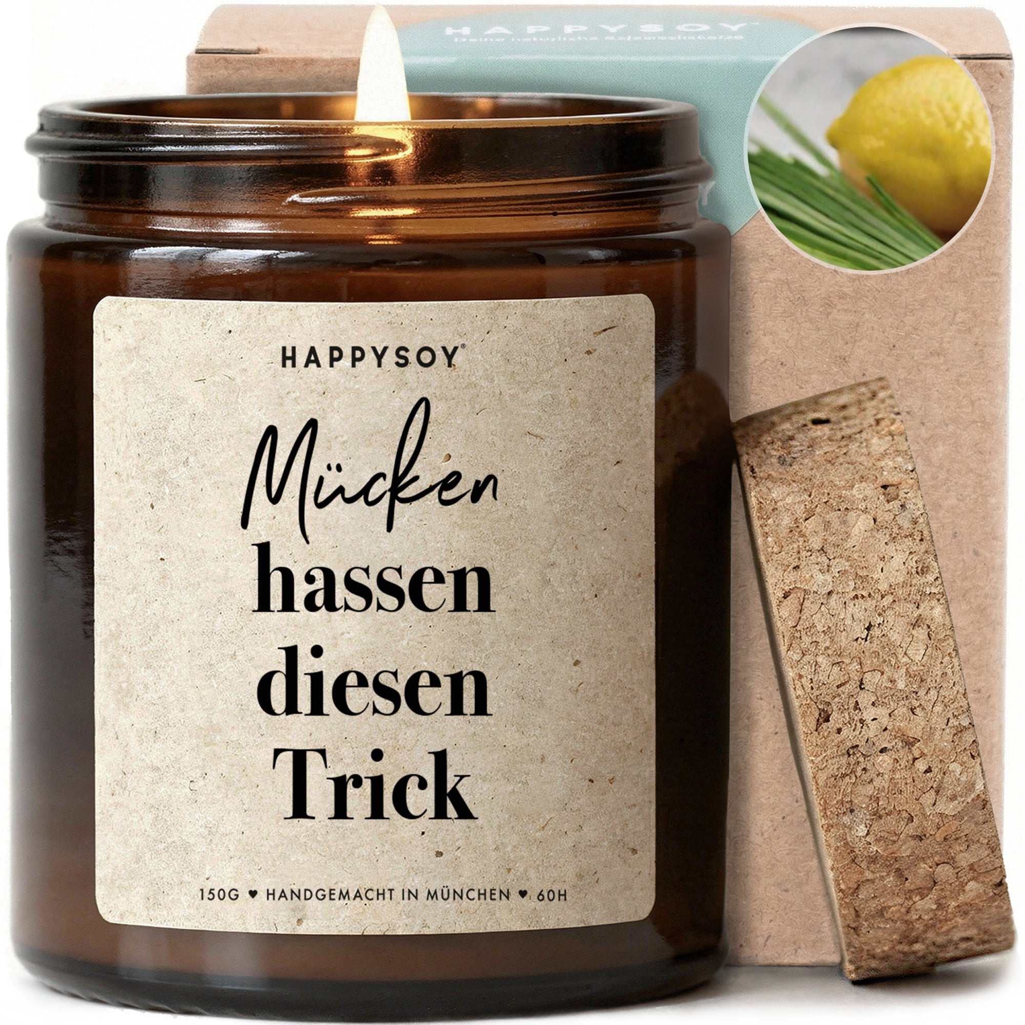 Duftkerze - Mücken hassen diesen Trick - Happysoy®
