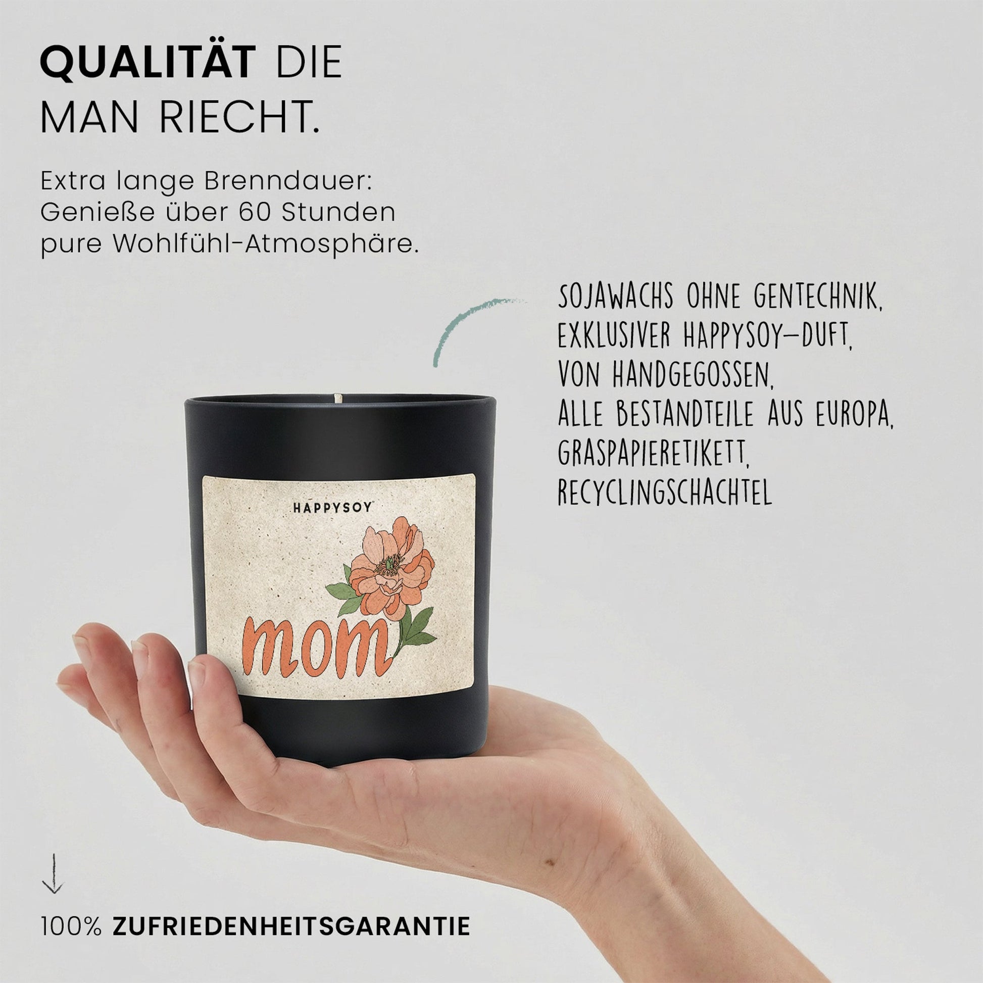 Duftkerze - Muttertag - Mom Blume - Happysoy®