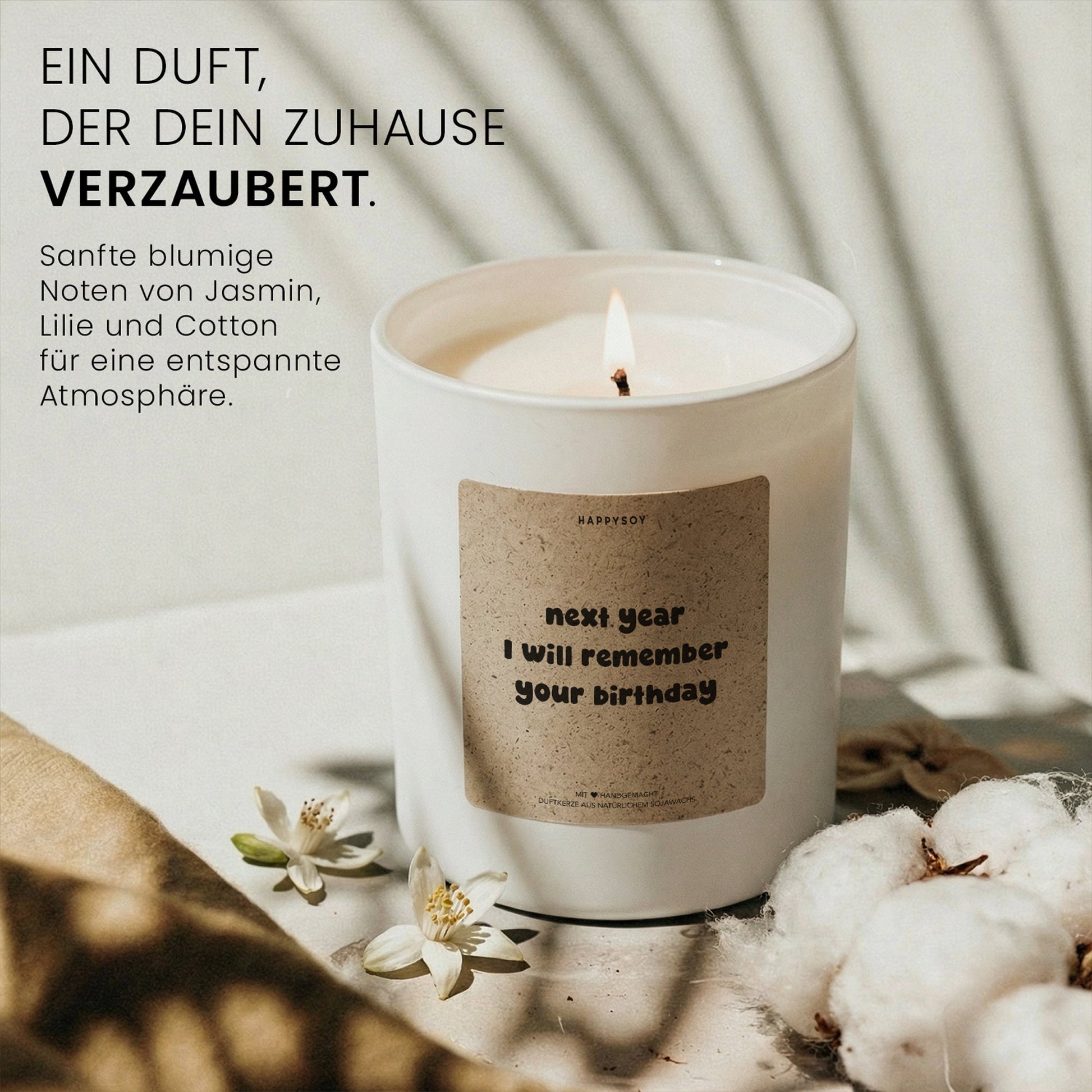 Duftkerze - next year your birthday I will remember - Happysoy®