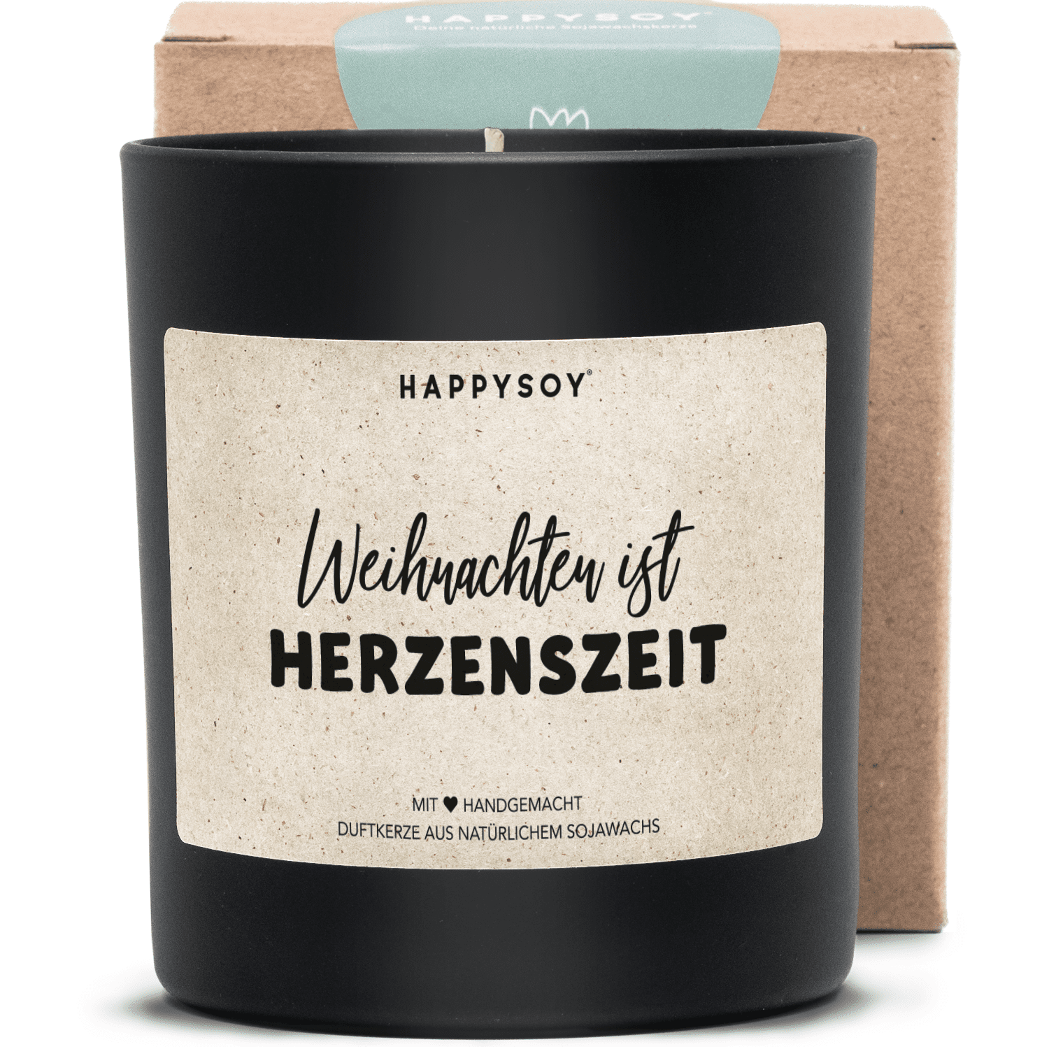 Duftkerze - Weihnachten ist Herzenszeit - Happysoy®