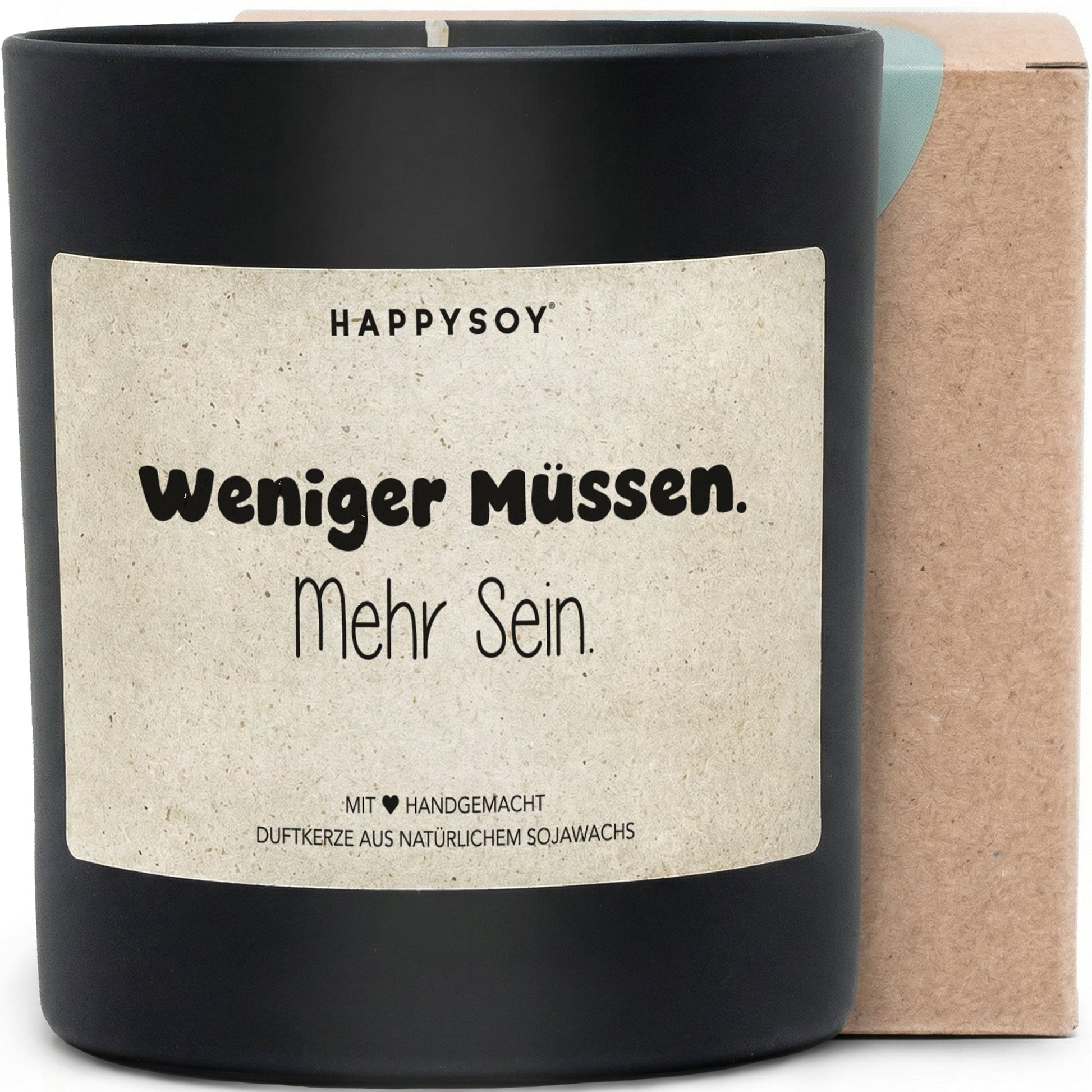 Duftkerze - Weniger Müssen. Mehr Sein. - Happysoy®