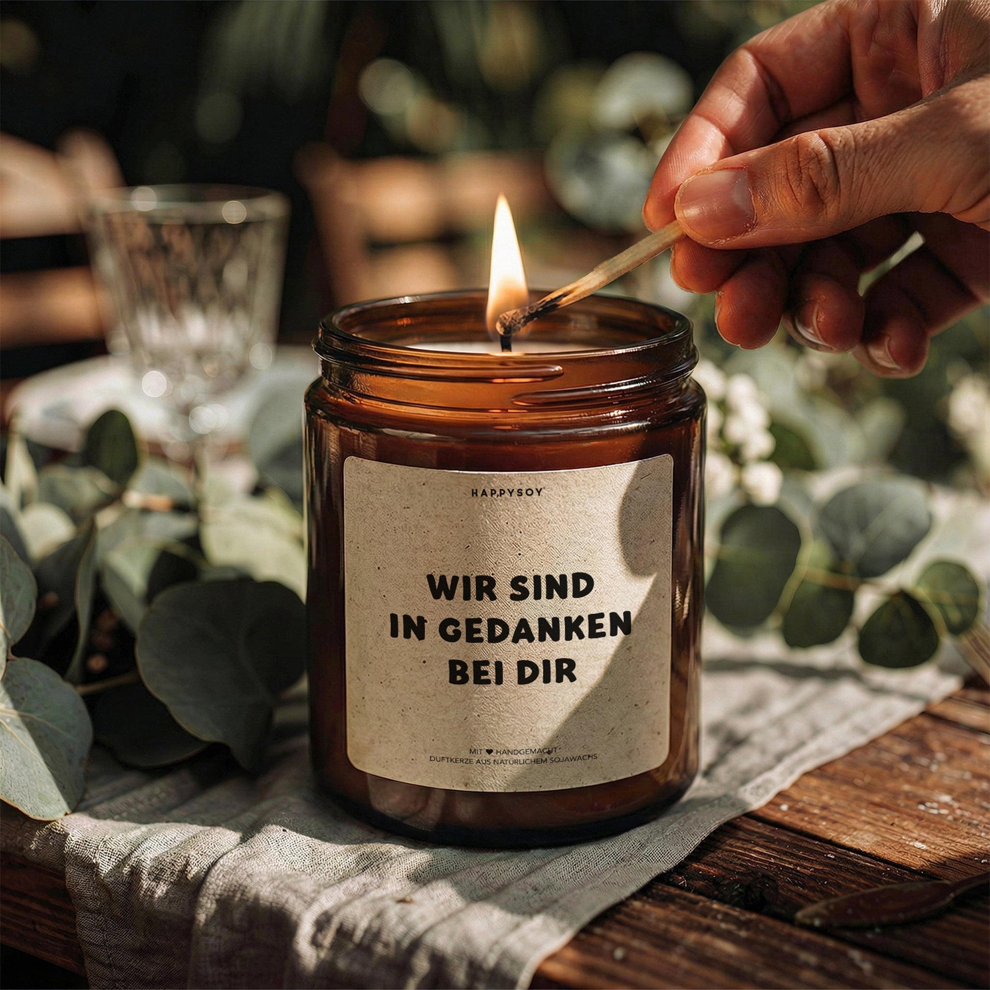 Duftkerze - Wir sind in Gedanken bei dir - Happysoy®