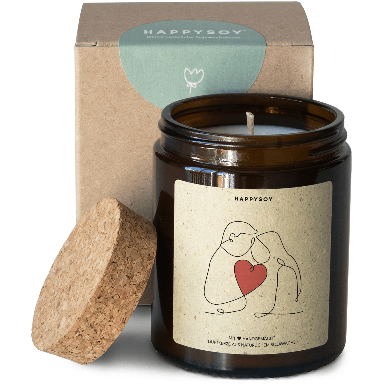 Duftkerze - You & Me mit Herz - Happysoy®