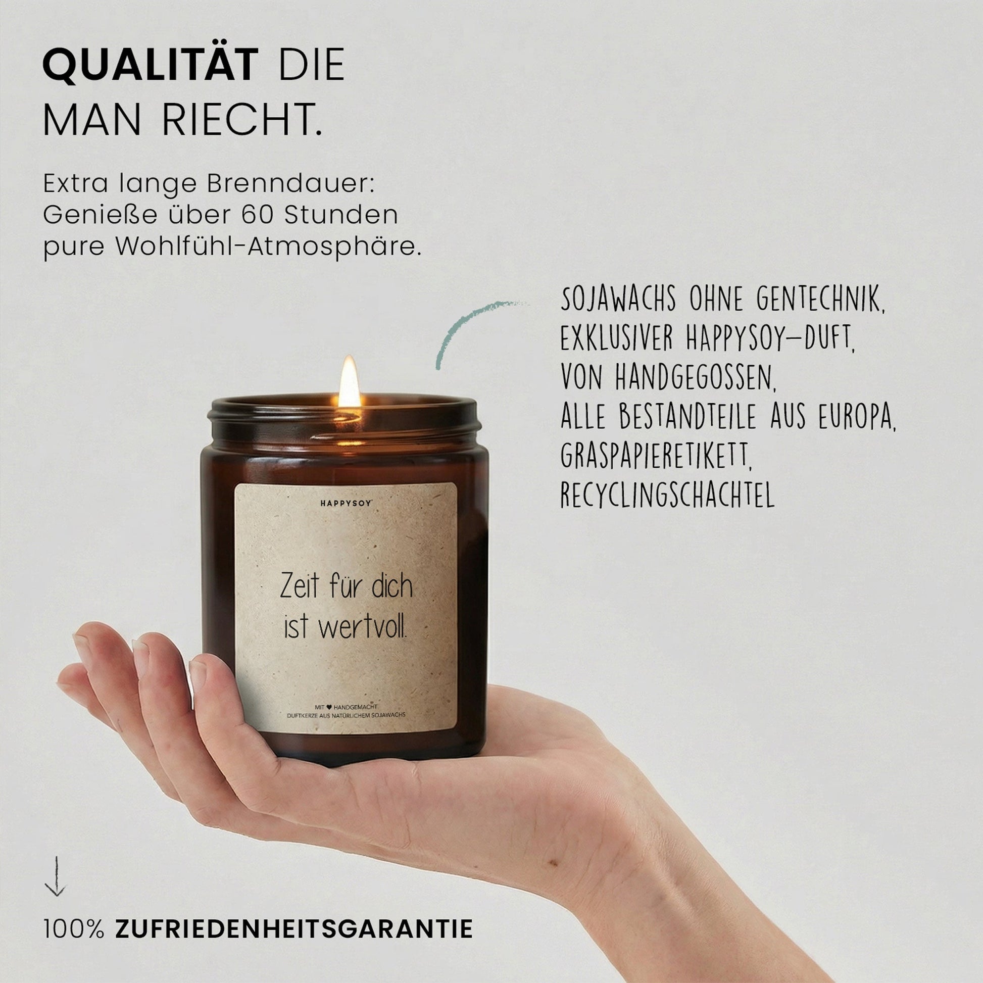 Duftkerze - Zeit für dich ist wertvoll. - Happysoy®