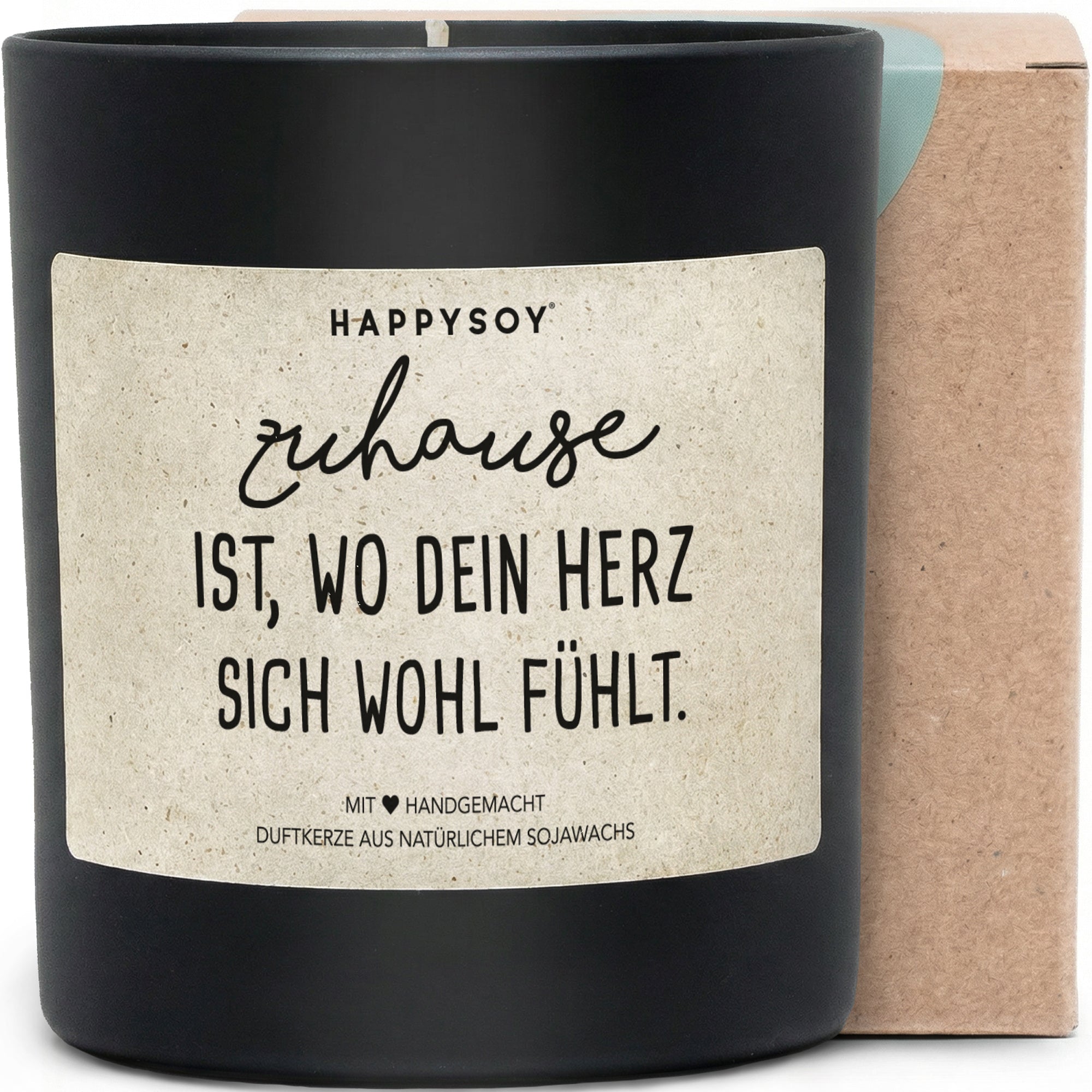 Duftkerze - Zuhause ist, wo dein Herz sich wohlfühlt. - Happysoy®