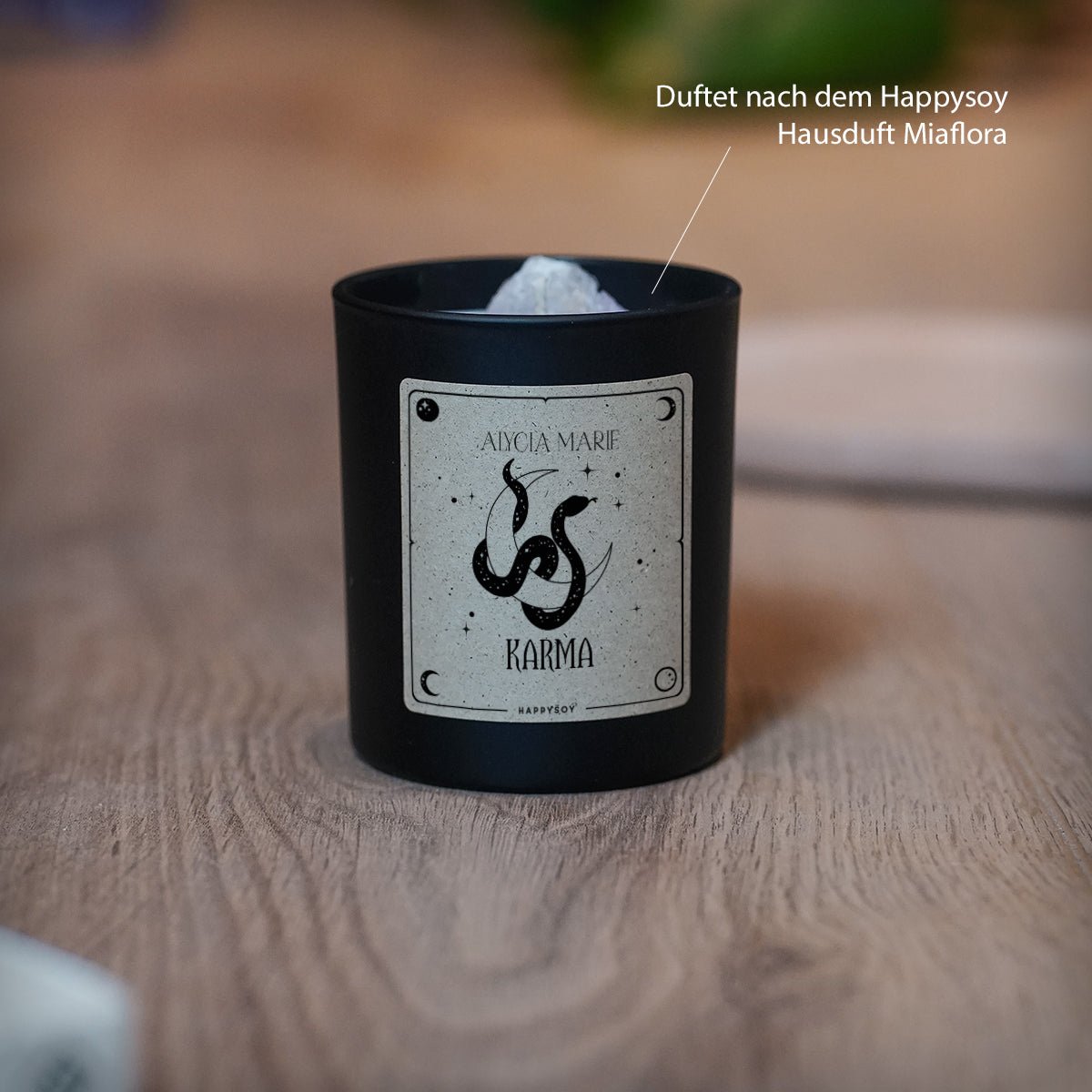 KARMA - Duftkerze mit Amethyst und Rosenblättern - Alycia Marie x Happysoy - Happysoy®