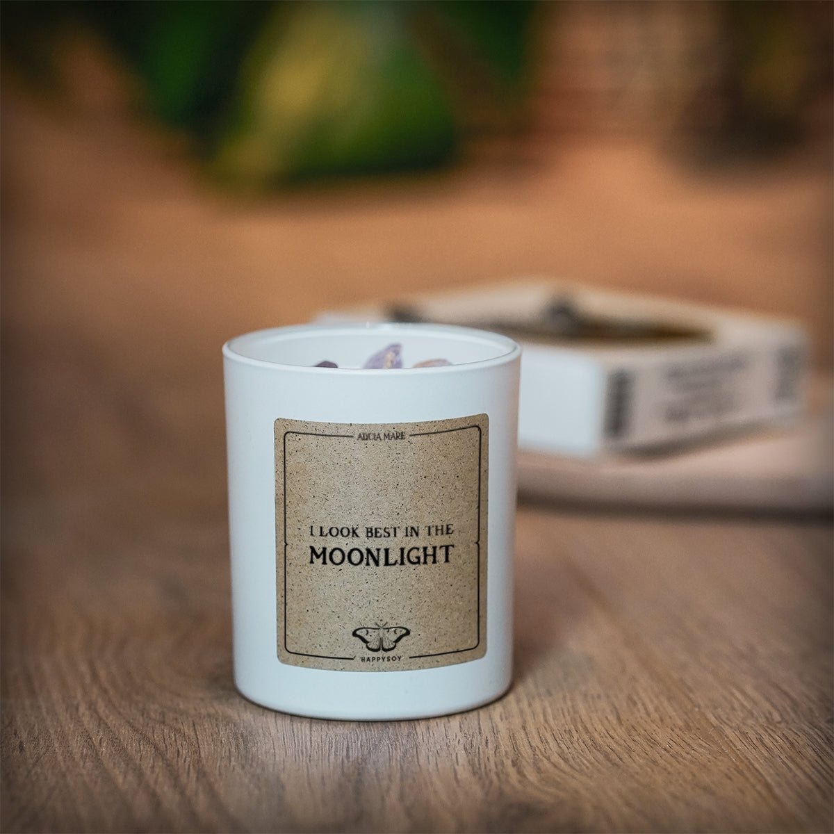 Moonlight - Duftkerze mit Amethyst und Rosenblättern - Alycia Marie x Happysoy - Happysoy®