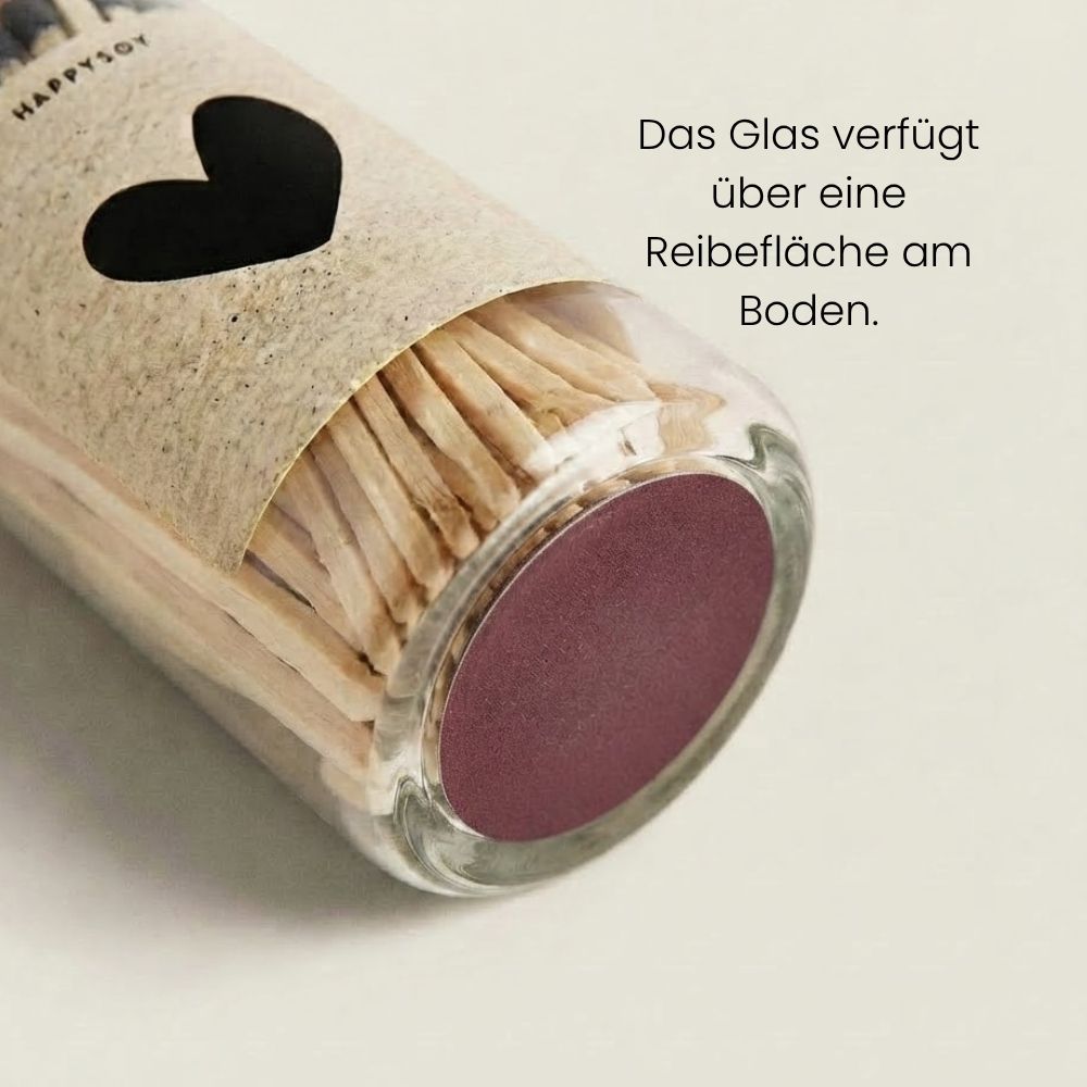 Streichhölzer im Glas mit Korken - Happysoy®