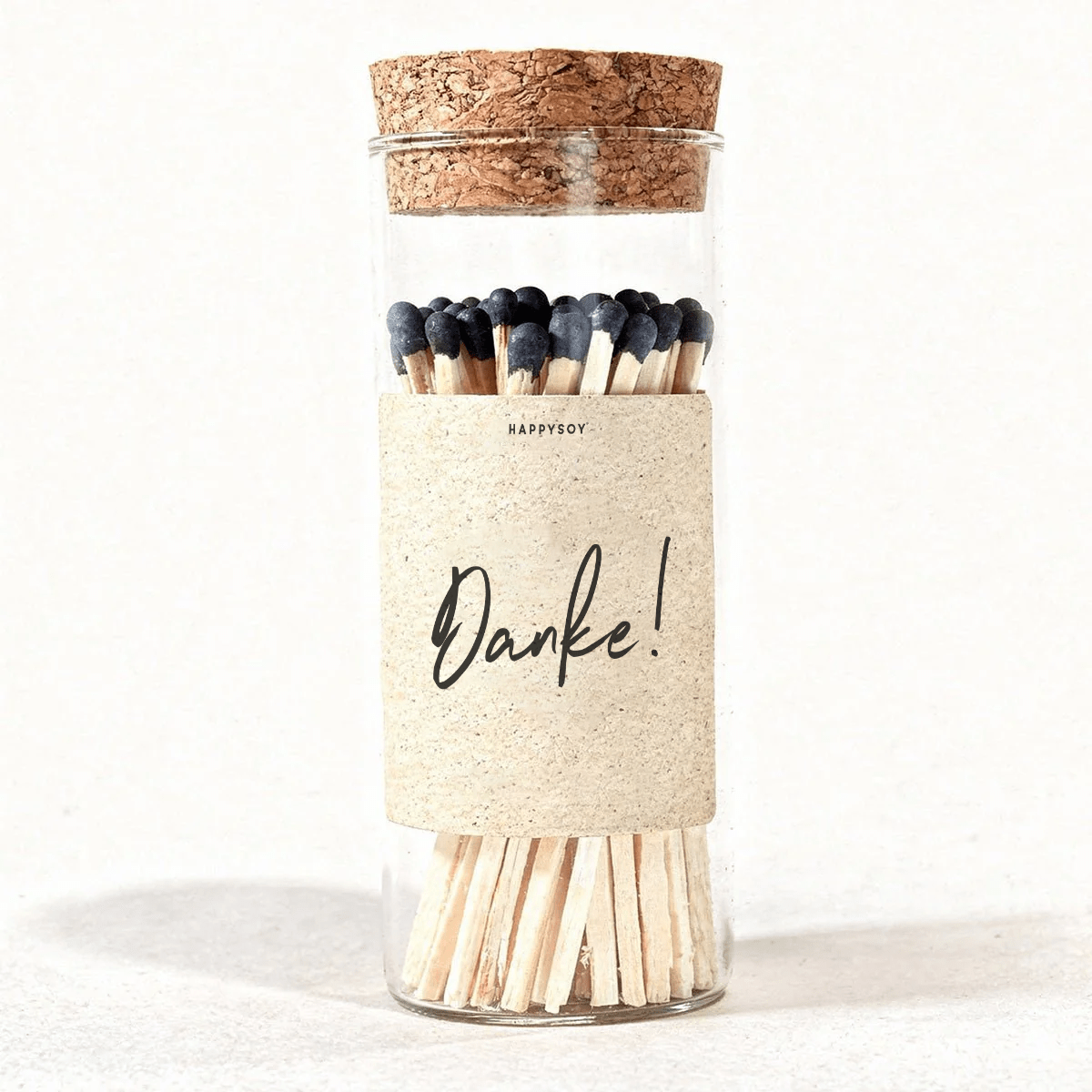 Streichhölzer im Glas mit Korken - Happysoy®