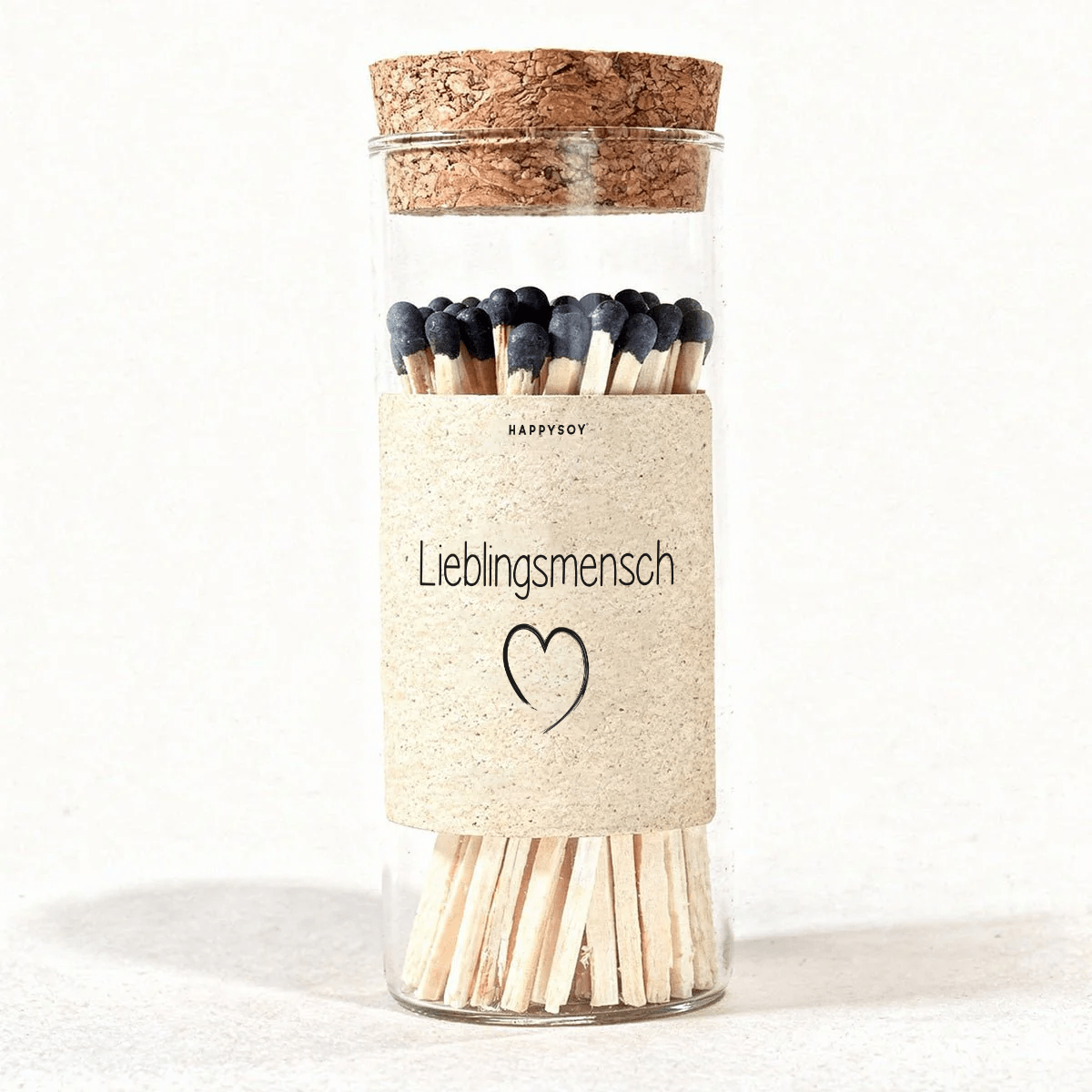 Streichhölzer im Glas mit Korken - Happysoy®