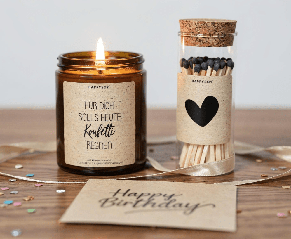 Streichhölzer im Glas mit Korken - Happysoy®