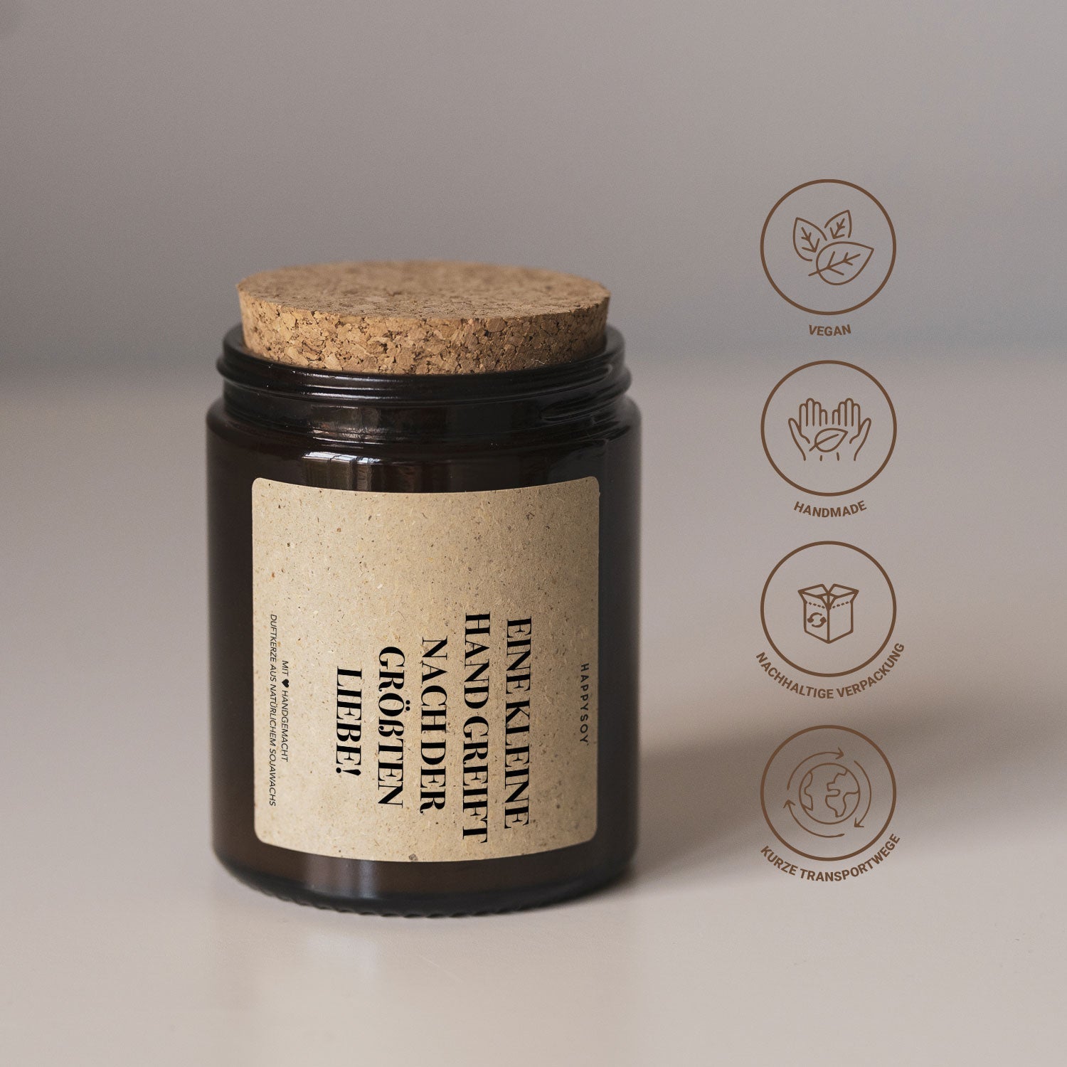 Duftkerze - Eine kleine Hand greift nach der größten Liebe! - Happysoy®