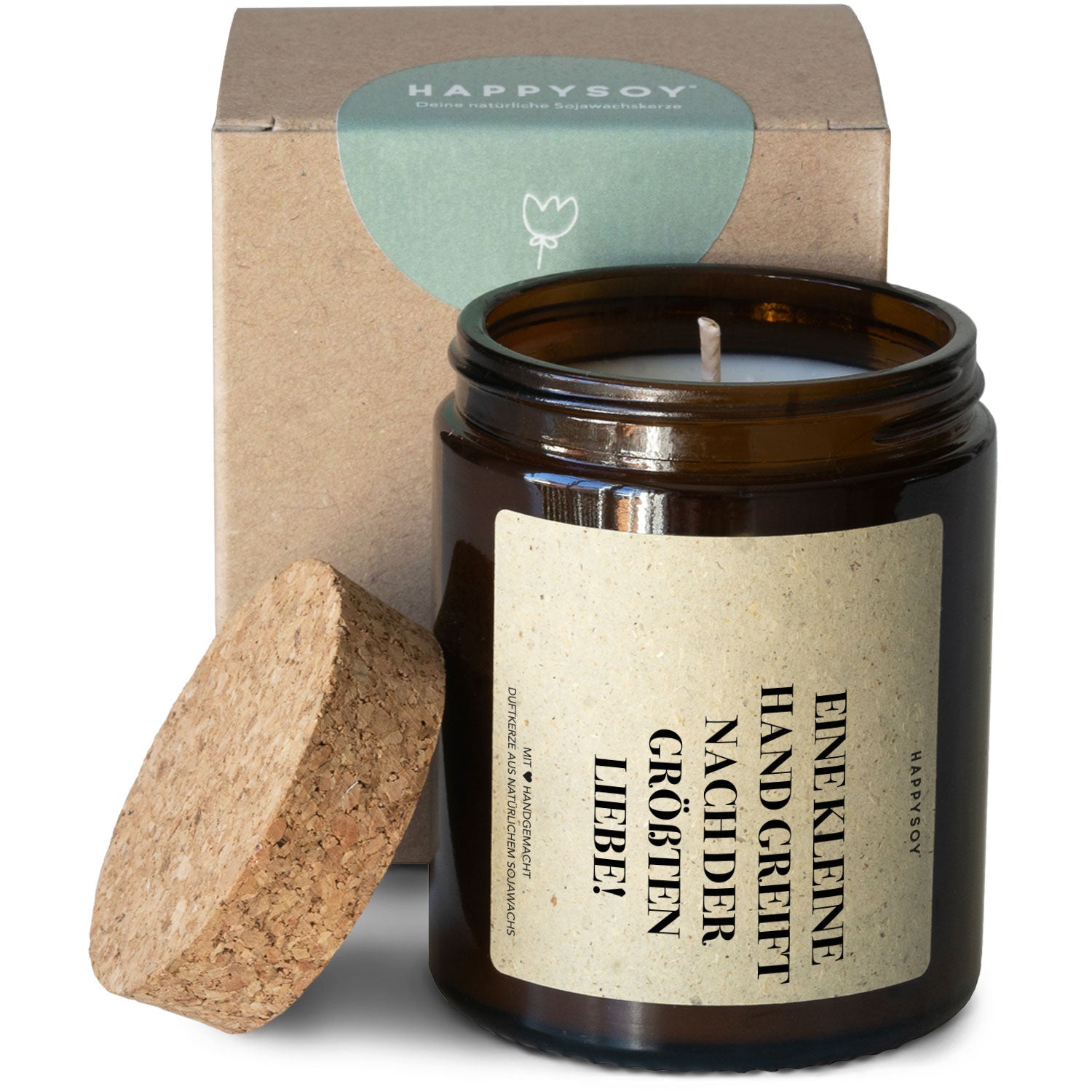 Duftkerze - Eine kleine Hand greift nach der größten Liebe! - Happysoy®